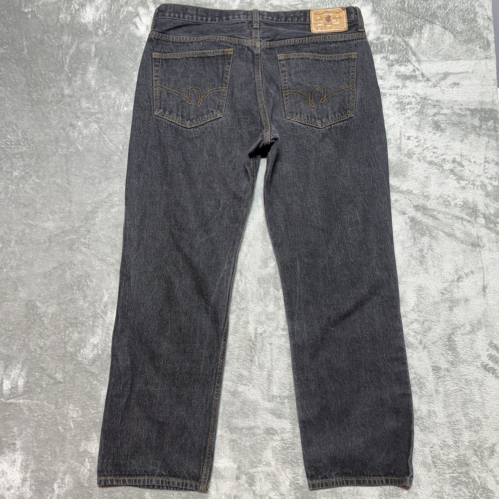 Vtg Y2K Rocawear Baggy Wide Leg Black Jeans Button Fly Men 40x32 Hip Hop
